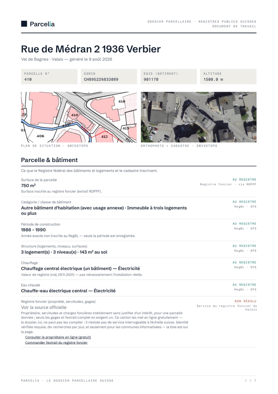 Le document — Identifiants, cartes, bâtiment